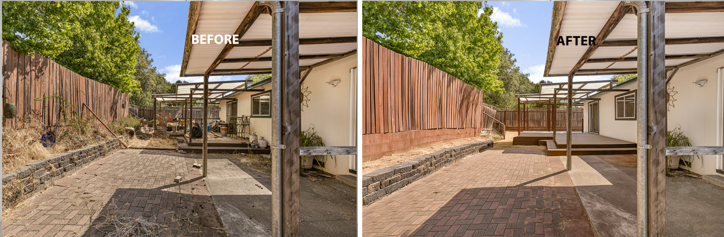 remove clutter from a backyard